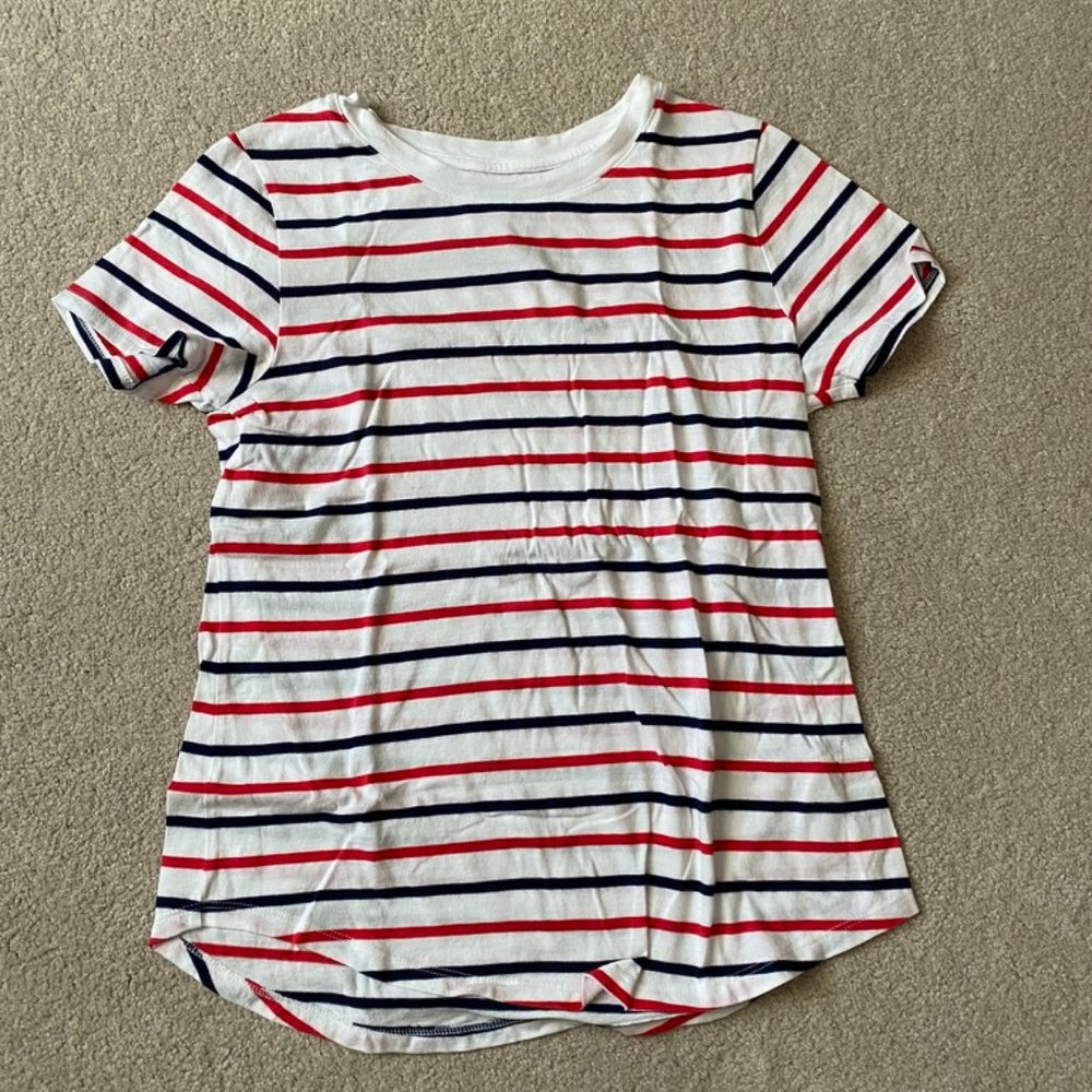 Old Navy Red, White and Blue Striped Short Sleeve Crewneck t-shirt sz xs